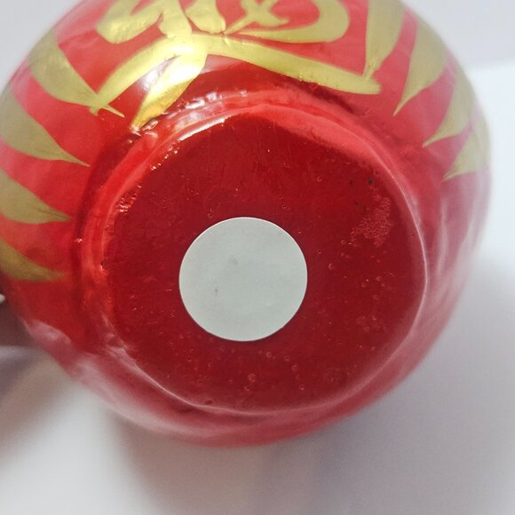 Handmade Papier-mâché Japanese 5" Lucky Red Daruma Doll - Picture 6 of 9